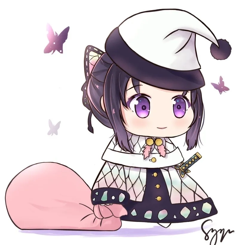 Shinobu chibi drawing thể hiện cảm xúc tinh tế