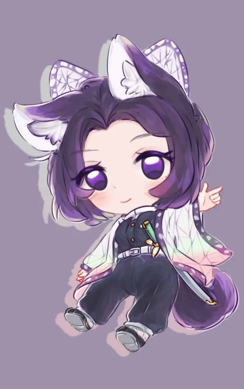 Shinobu chibi png nền trong suốt dễ dùng khi thiết kế