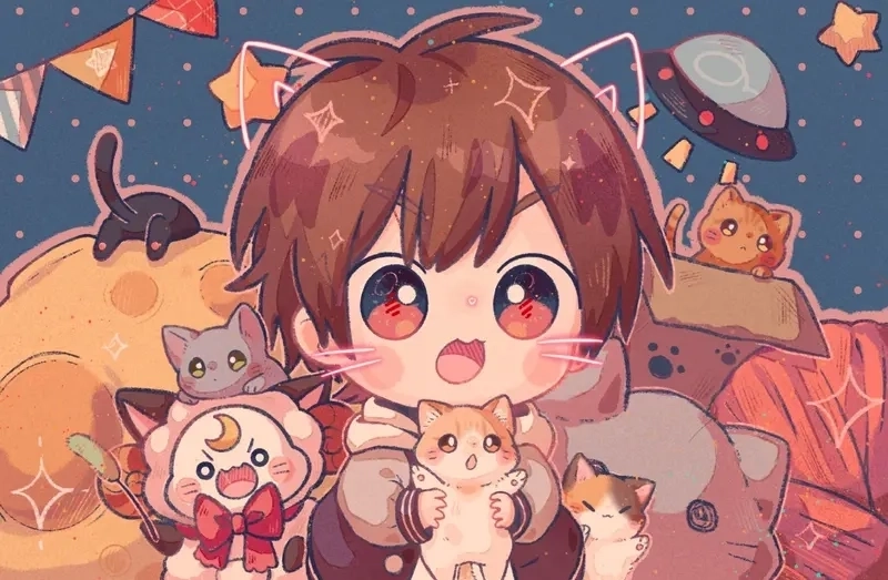 Ảnh nền anime chibi tươi sáng, hút mắt