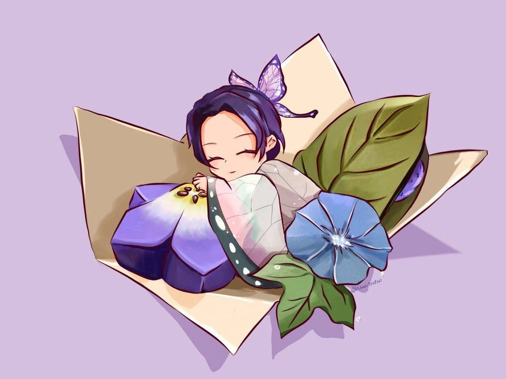 Hình Shinobu cute mang vẻ đẹp mỏng manh và bí ẩn