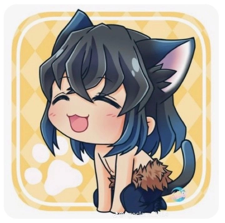 Hashibira Inosuke chibi với chiếc đầu heo đáng yêu