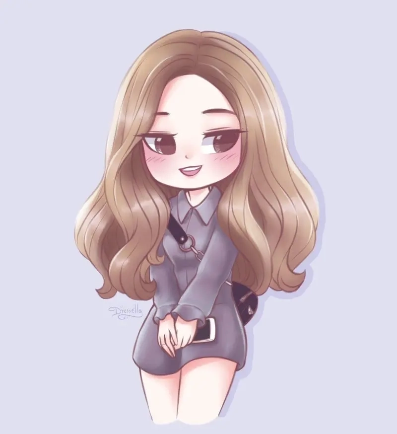 Vẽ Jennie Black Pink chibi bằng bút chì siêu dễ