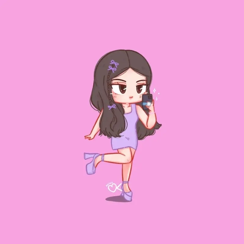 Vẽ Jennie chibi theo phong cách ngọt ngào hiện đại