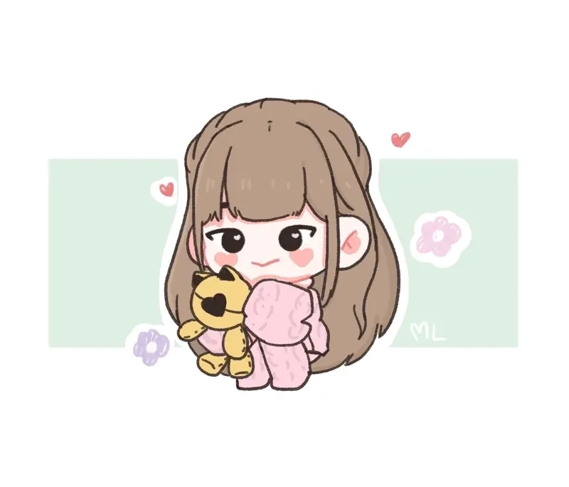 Hình ảnh Jennie chibi mang màu sắc ngọt ngào