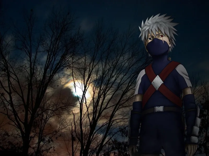 Ảnh Kakashi ngầu khắc họa khí chất bất cần và mạnh mẽ