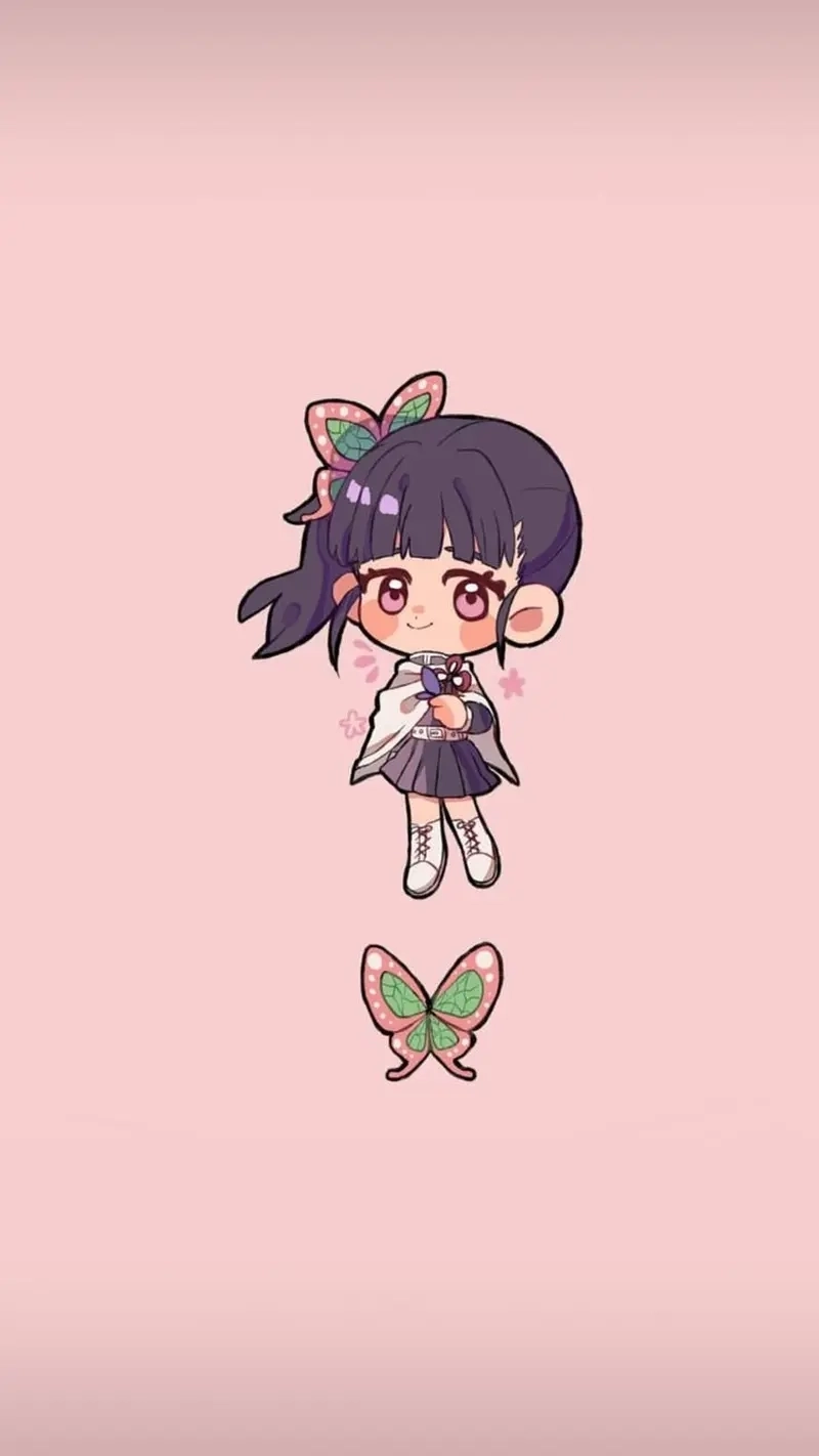 Ảnh Kanao chibi lung linh giữa nền màu pastel