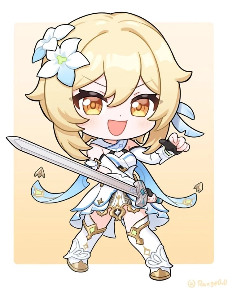 Lumine and Paimon chibi tung hứng siêu đáng yêu