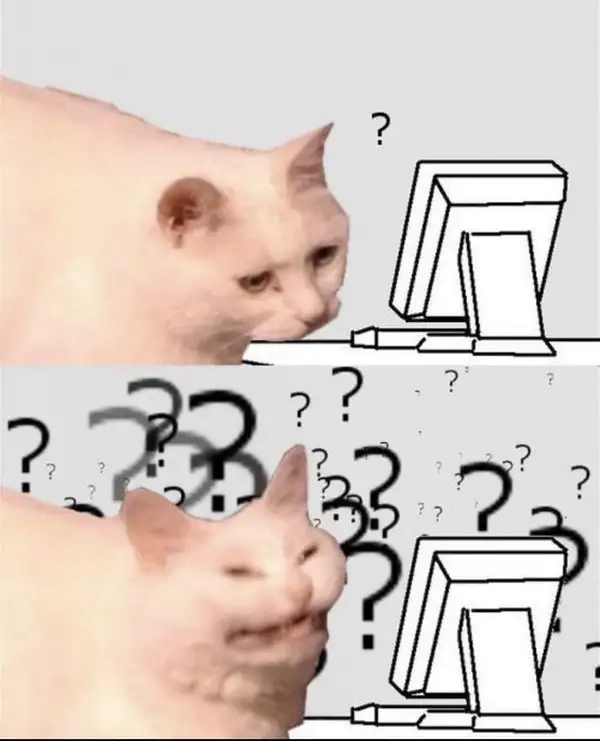 Hình meme chấm hỏi phù hợp khi không bắt kịp