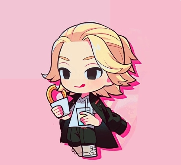 Cute Mikey chibi với ánh mắt lạnh lùng