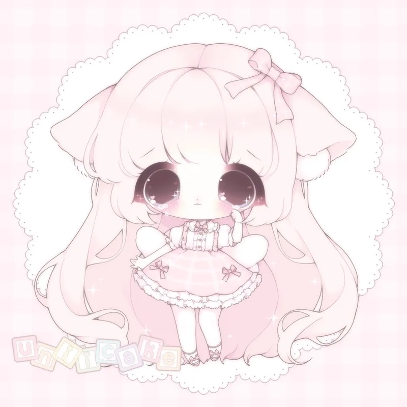 Hình chibi cô gái dễ thương ngọt ngào như tranh