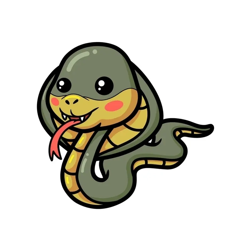 Hình nền rắn chibi mang ý nghĩa tươi mới đầu xuân