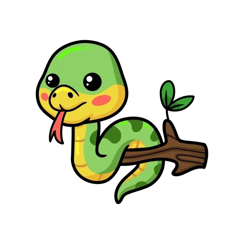 Hình rắn chibi Tết thiết kế riêng cho 2025