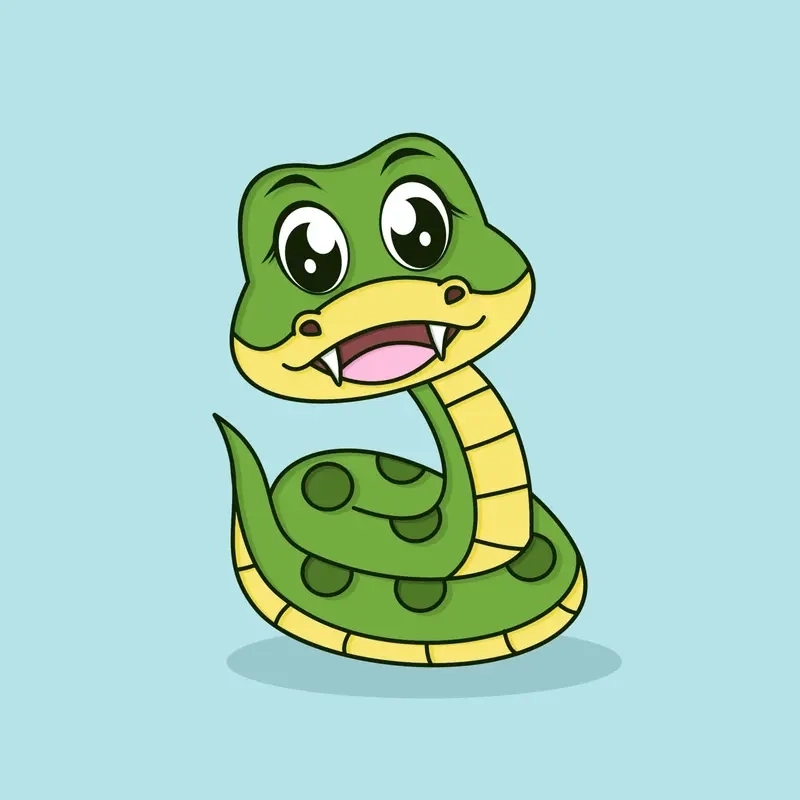 Logo rắn chibi phù hợp thương hiệu dịp đầu năm
