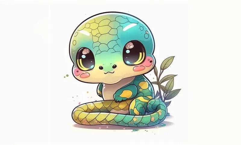 Rắn chibi 2025 tượng trưng cho may mắn dịu dàng