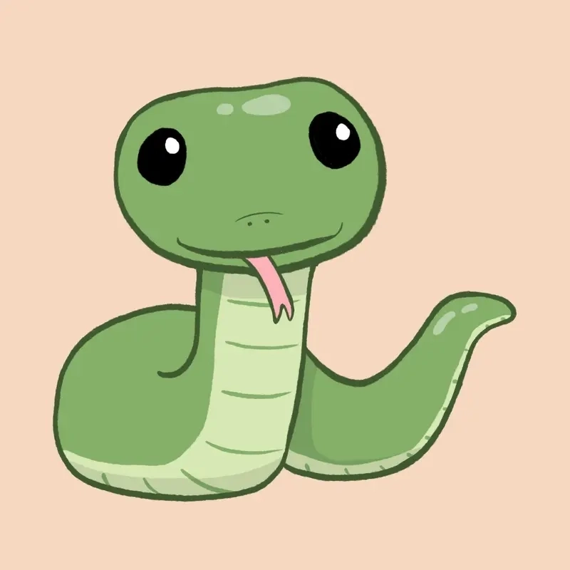 Con rắn chibi cute ngọt ngào như thú nhồi bông