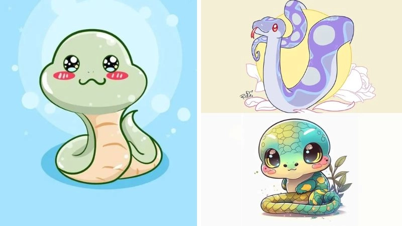 Rắn chibi đáng yêu như bước ra từ truyện cổ