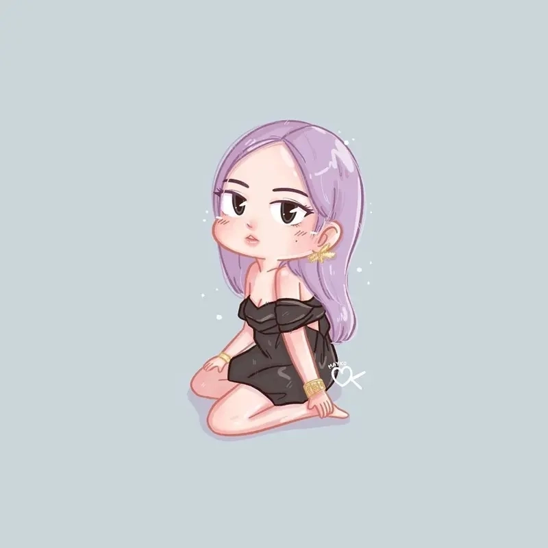 Blackpink Rose chibi drawing dành cho fan yêu sáng tạo