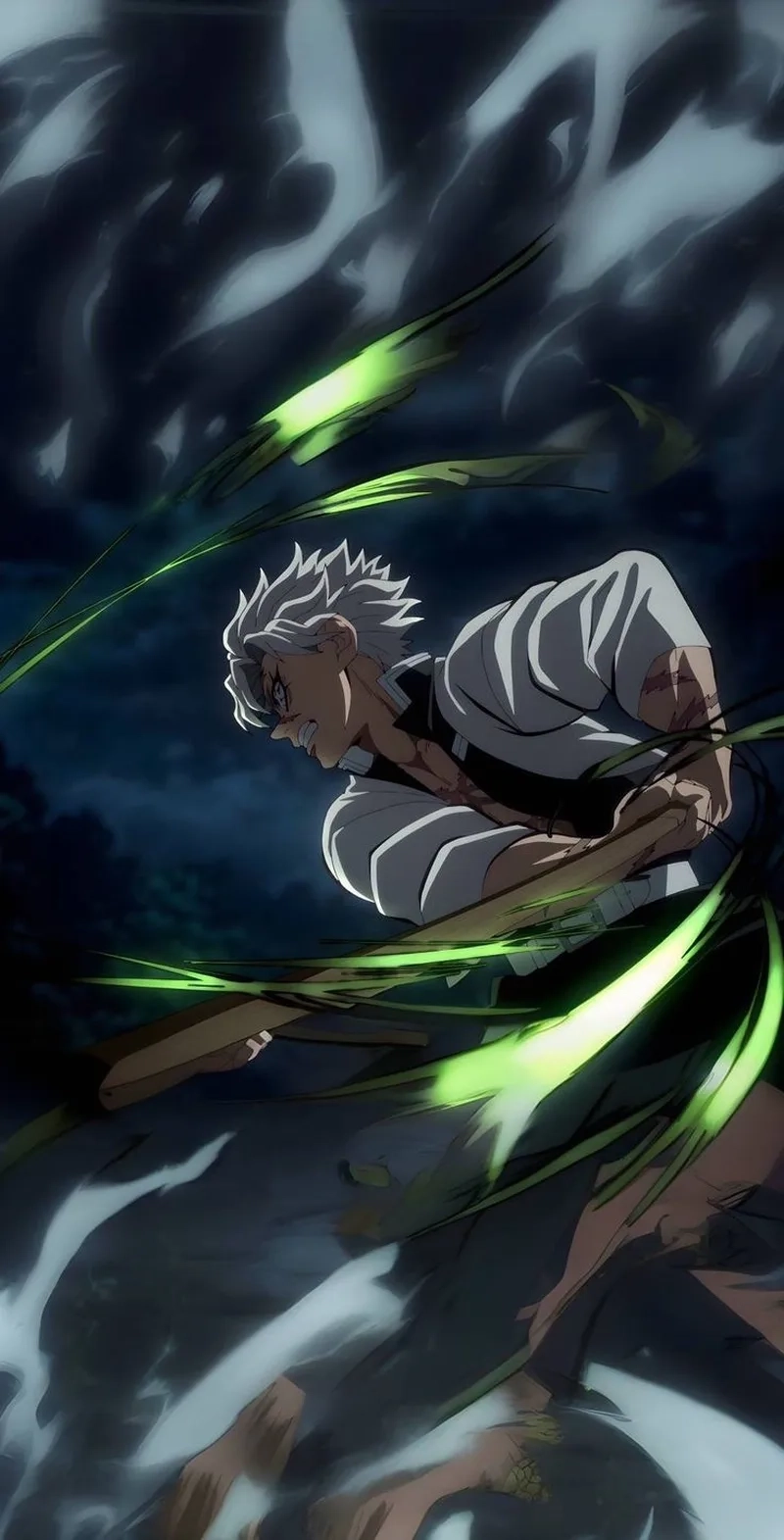 Hình ảnh Sanemi thể hiện thần thái khó khuất phục