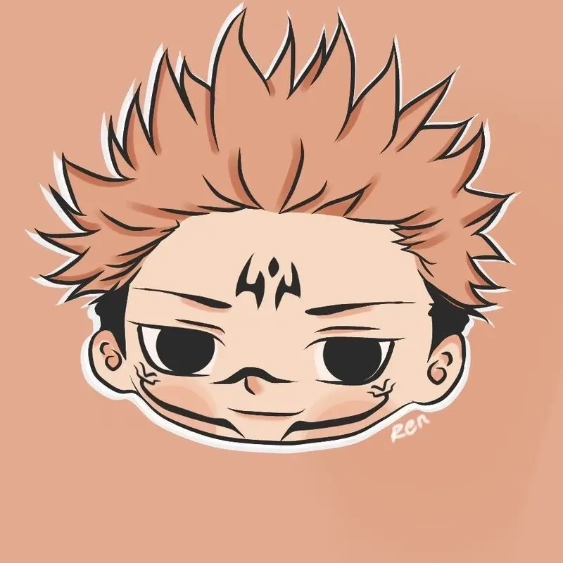Sukuna chibi head thiết kế tối giản mà hút mắt