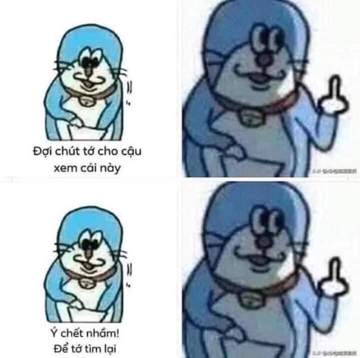 Meme Doraemon giơ ngón giữa chất chơi không ngờ