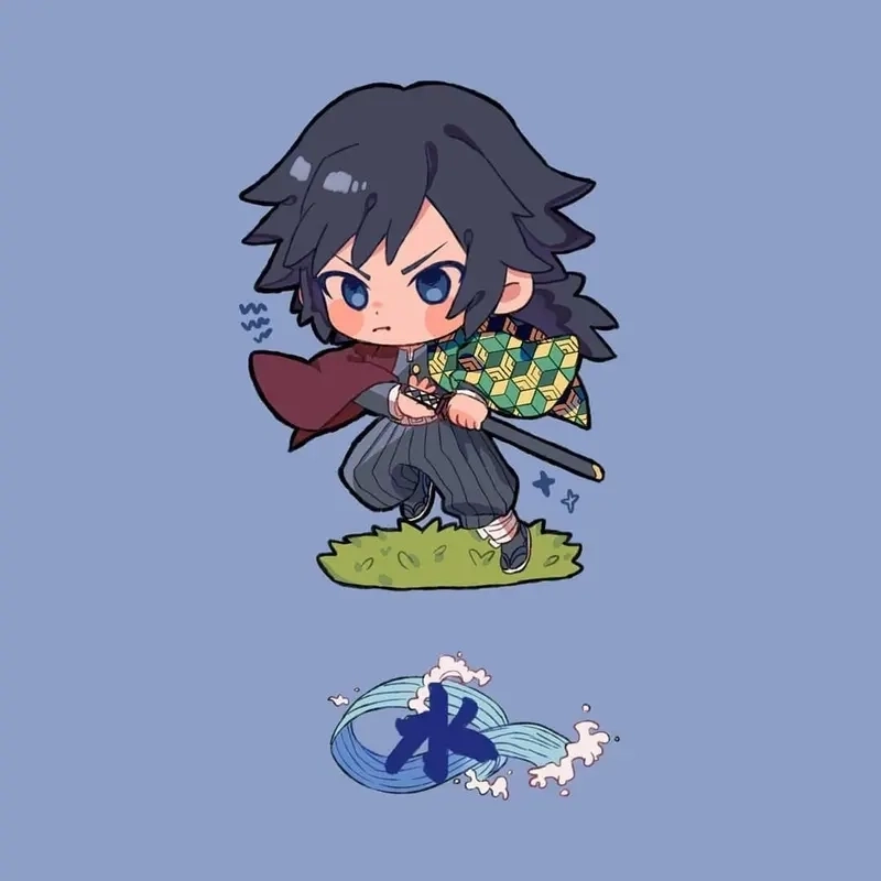 Anime chibi thanh gươm diệt quỷ cực kỳ sống động
