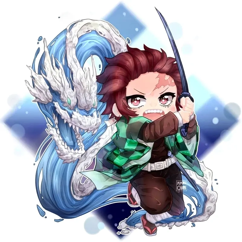 Hình ảnh thanh gươm diệt quỷ chibi cực kỳ hút mắt