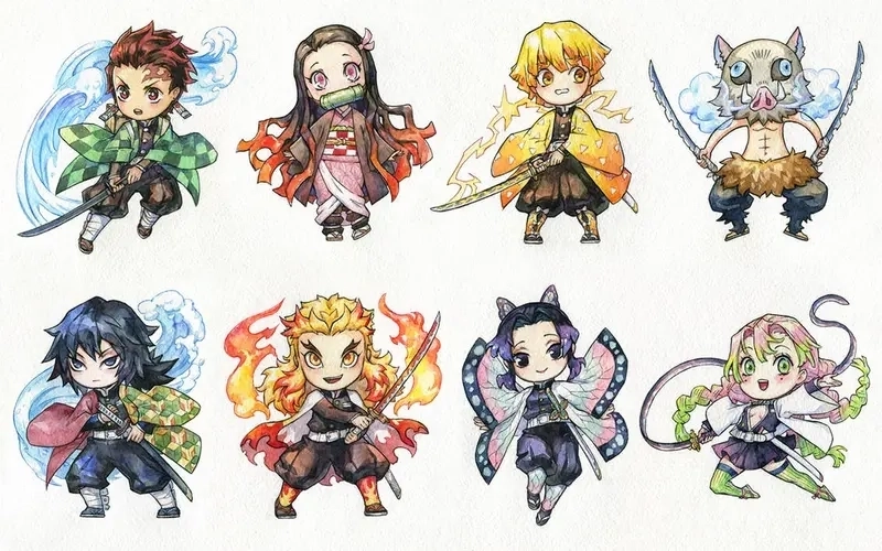 Cách vẽ thanh gươm diệt quỷ chibi dễ như chơi