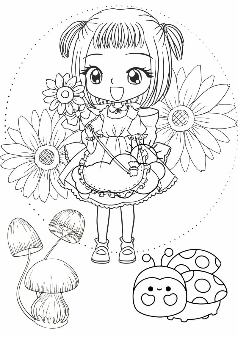 Anime girl tranh tô màu anime đẹp nhất hiện nay
