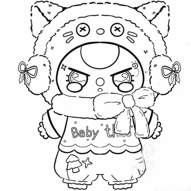 Tranh tô màu baby three cho bé siêu đáng yêu