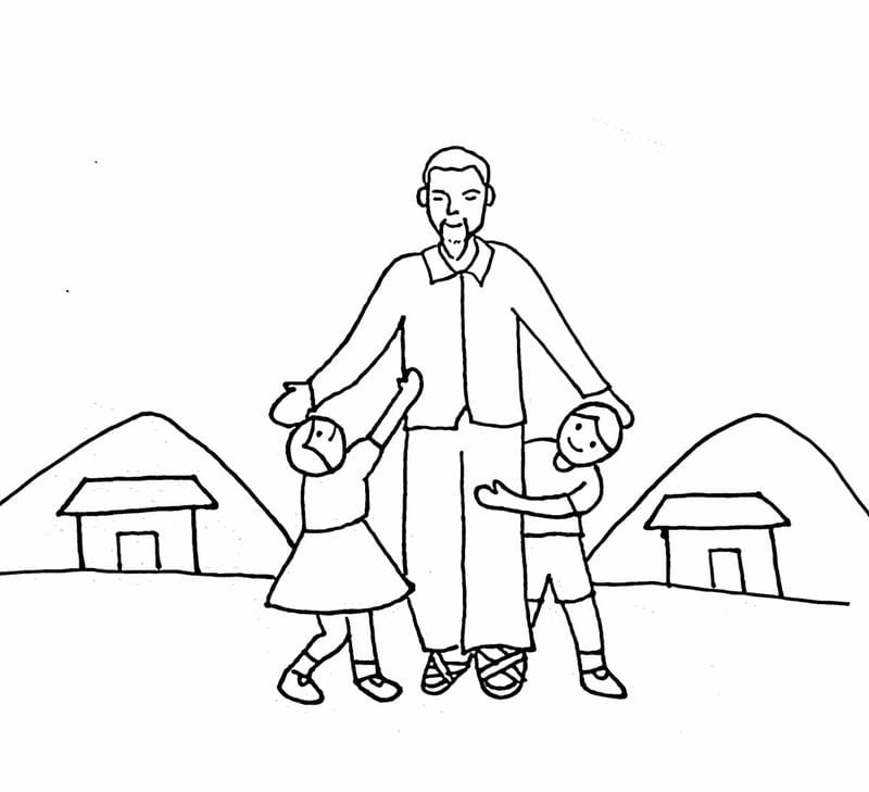 Hình bác Hồ tô màu sinh động dễ tô cho các bé