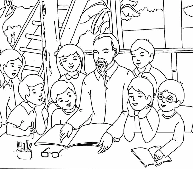 Tranh tô màu lăng bác Hồ trang nghiêm và thiêng liêng