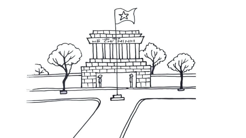 Tô màu bức tranh lăng bác Hồ trang trọng và ý nghĩa