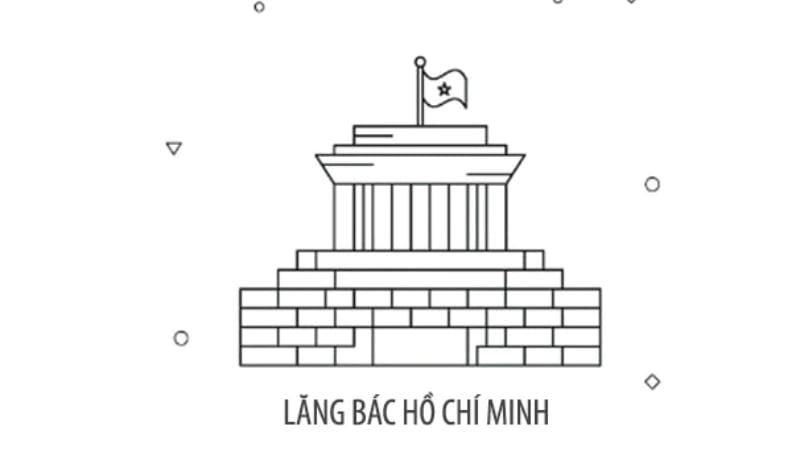 Tô màu lăng bác Hồ trang nghiêm uy nghiêm cho bé