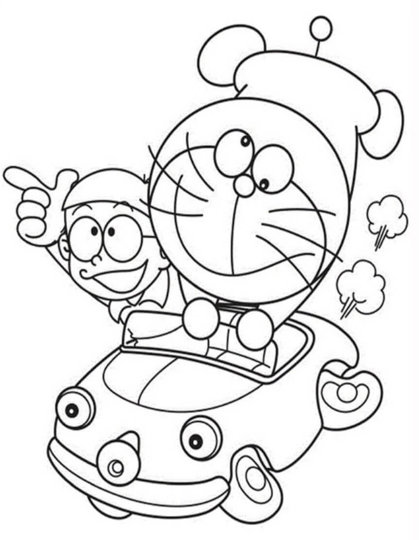 Tranh tô màu bé trai dễ thương và năng động