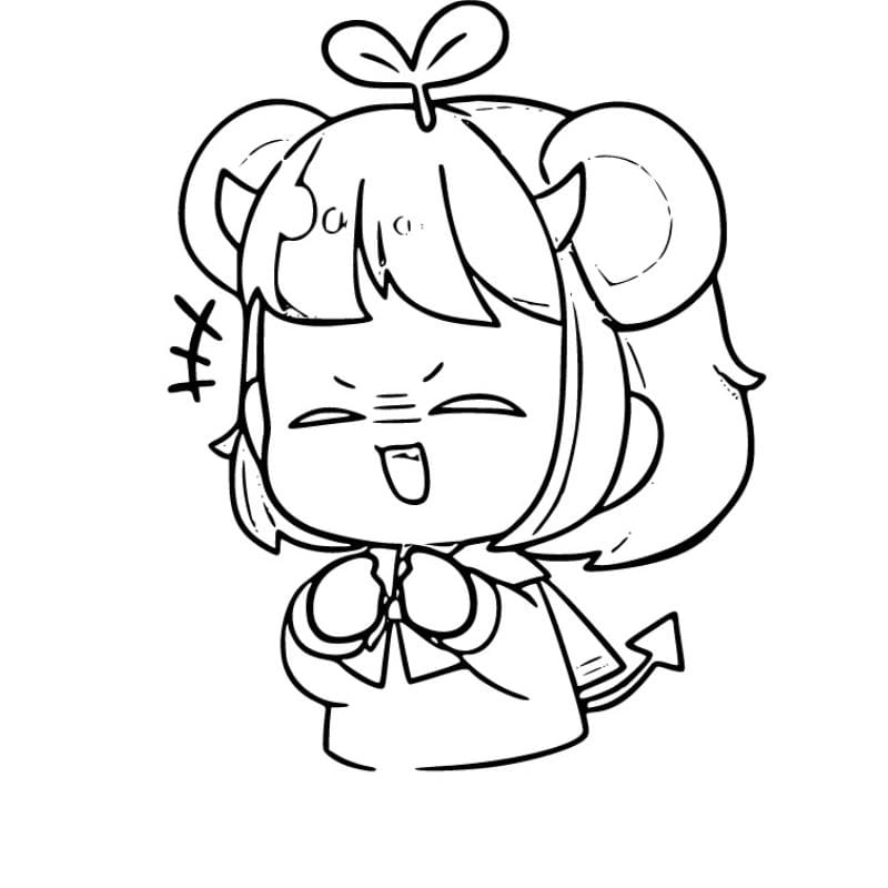 Tranh tô màu mèo Simmy chibi đáng yêu dành cho bé