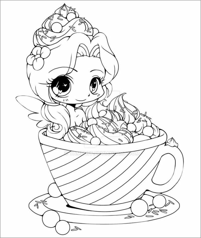 Tranh tô màu công chúa chibi đẹp và thu hút