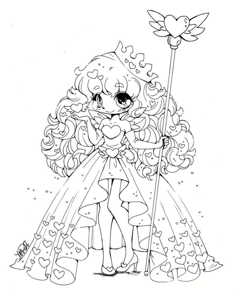 Tranh tô màu anime chibi dễ thương và bắt mắt
