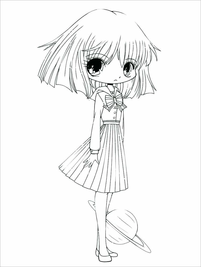 Búp bê tranh tô màu chibi cute siêu ngộ nghĩnh