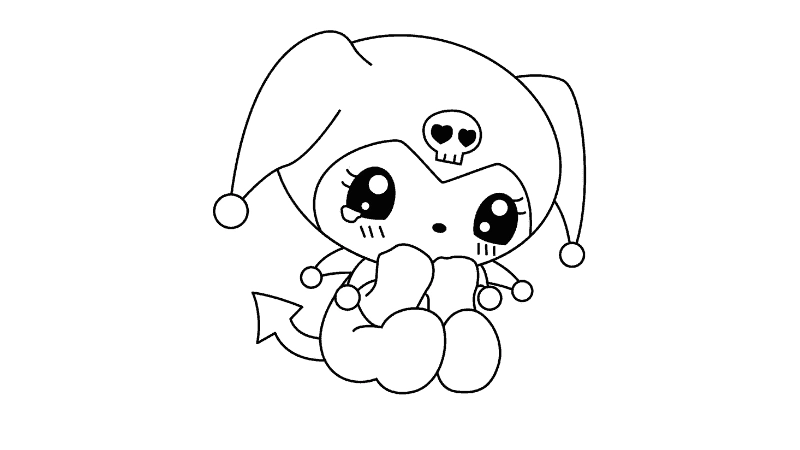 Tranh tô màu cho bé kuromi fan hoạt hình thích mê