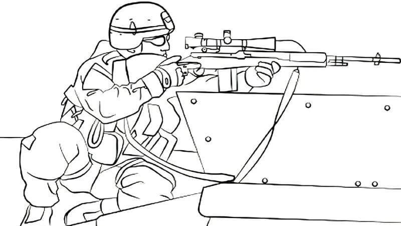 Mầm non tranh tô màu chú bộ đội đơn giản dễ vẽ
