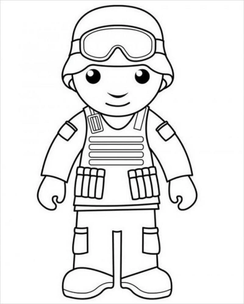 Cách vẽ tranh tô màu chú bộ đội đơn giản đẹp