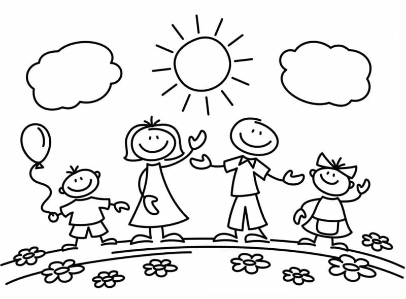 Tranh rỗng tô màu chủ đề bản thân chưa tô màu