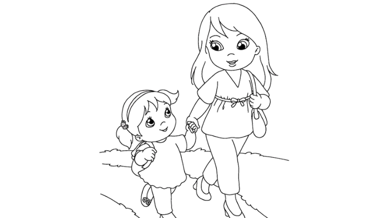 Tranh tô màu chủ điểm bản thân dễ vẽ dễ tô