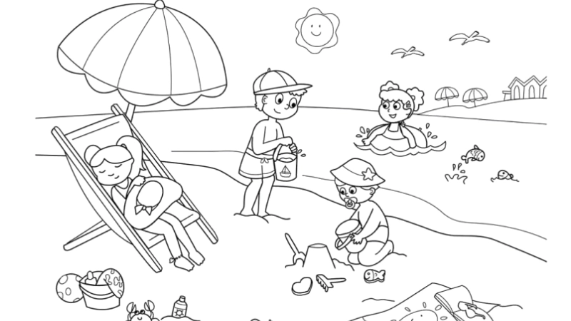 Tô màu tranh chủ đề bản thân cho bé lớp lá