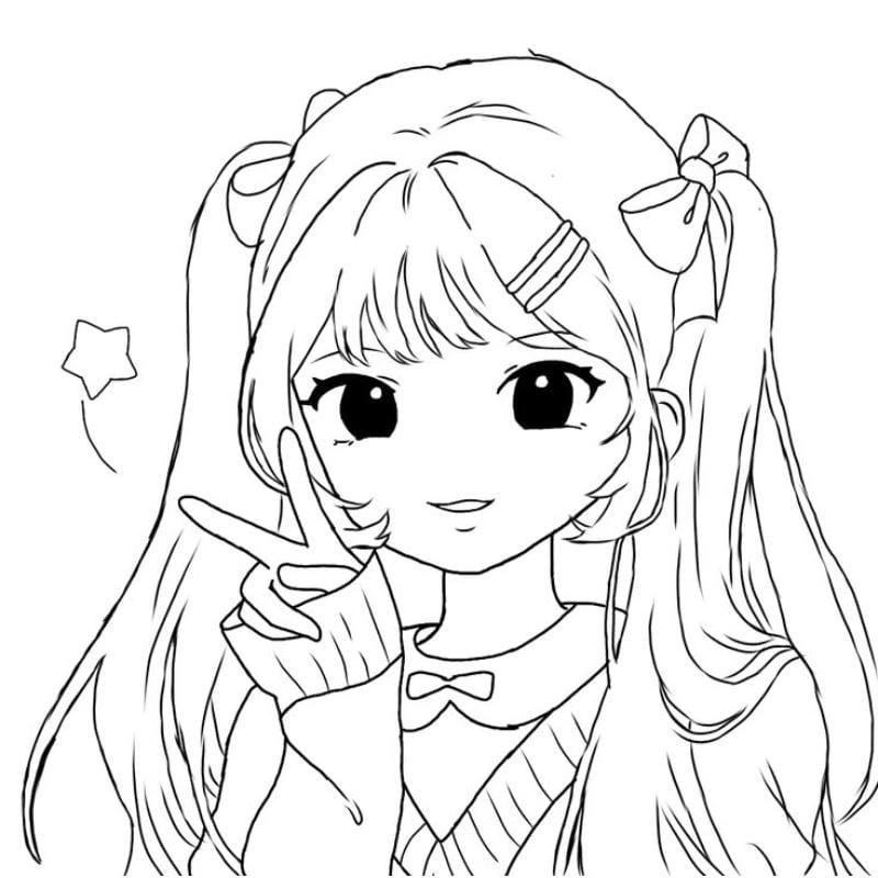 Bé thích tô tranh cô gái anime trẻ trung cá tính