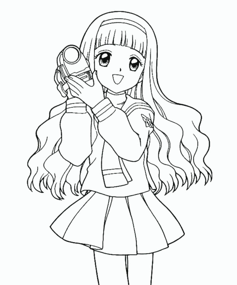 Tranh tô màu cô gái chibi cute mang lại niềm vui