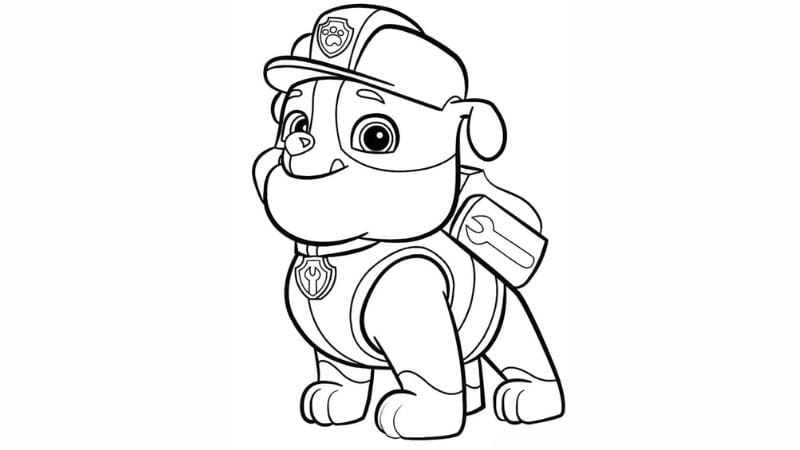 Tô màu tranh chú chó ngộ nghĩnh đáng yêu