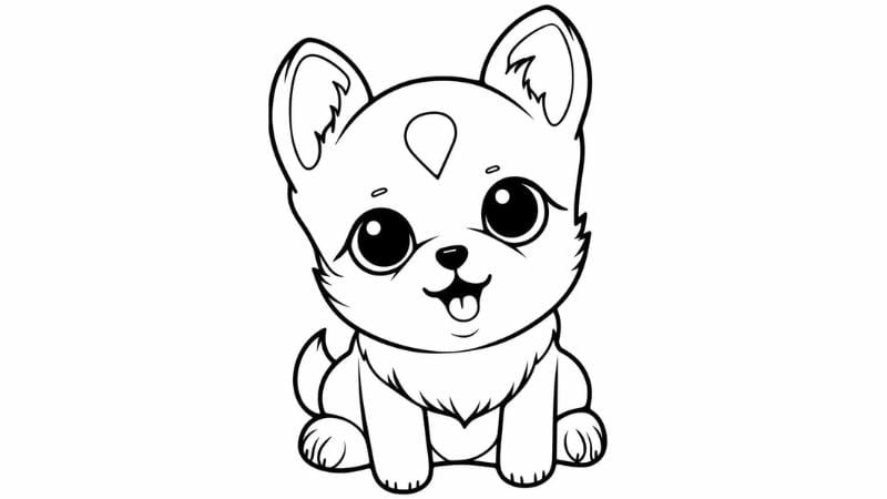 Hình chú chó dễ thương bé yêu thích tô màu