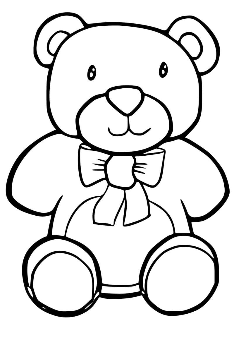 Gấu tô màu dễ thương giúp bé thêm sáng tạo