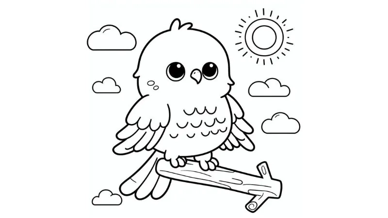 Bức tranh tranh tô màu con vật nuôi trong gia đình